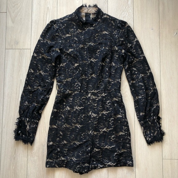 RARE Vintage Betsey Johnson Lace Black Sheath Rompers Size 2 Made in USA - Picture 1 of 15